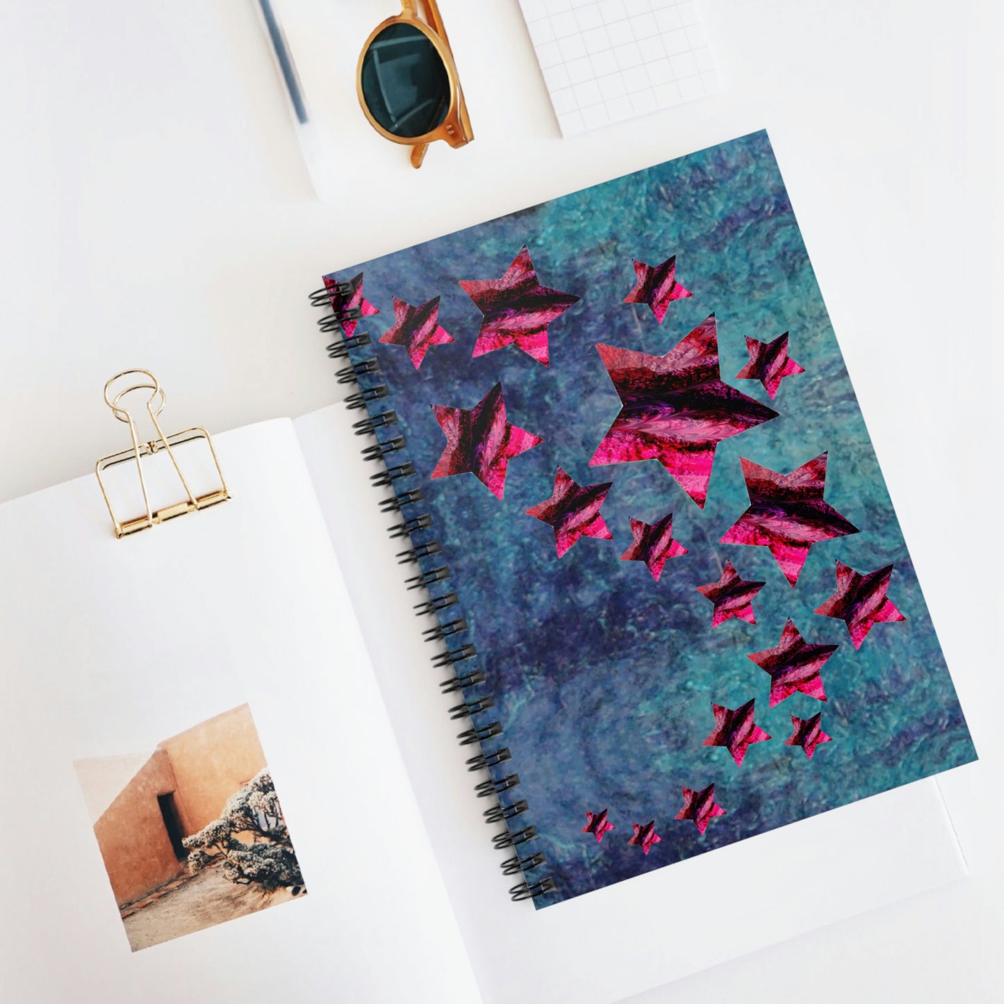 Purple Geode, The Starry Universe, Spiral Notebook - Ruled Line