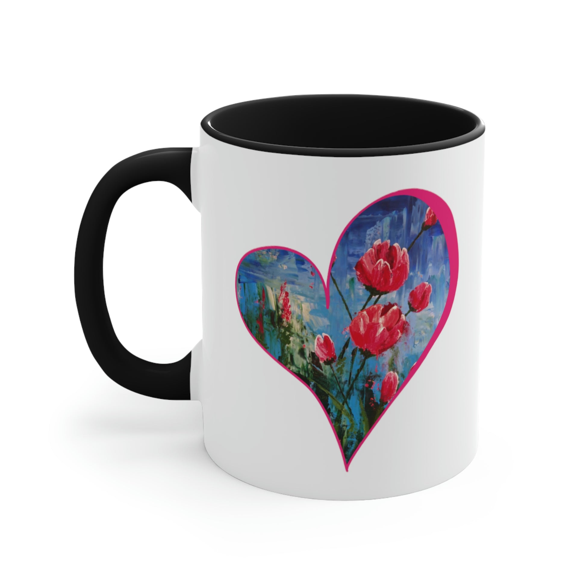 tulip heart mug with tulip art