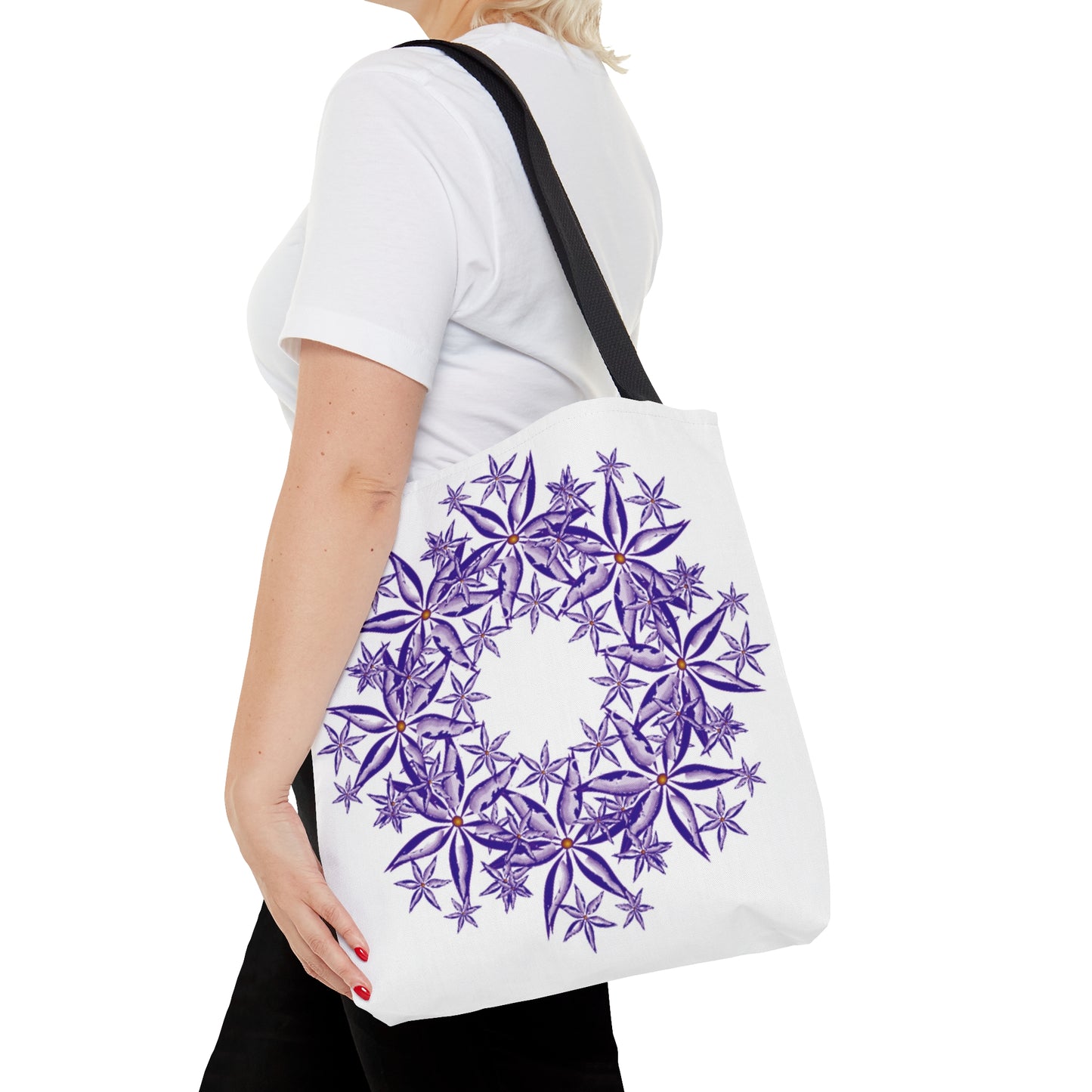 Purple flower circle Tote Bag (AOP)