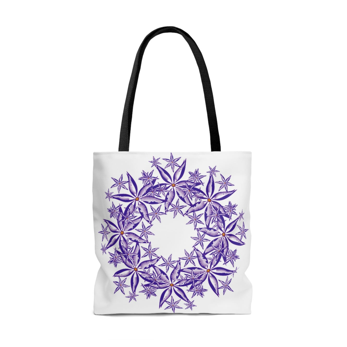 Purple flower circle Tote Bag (AOP)