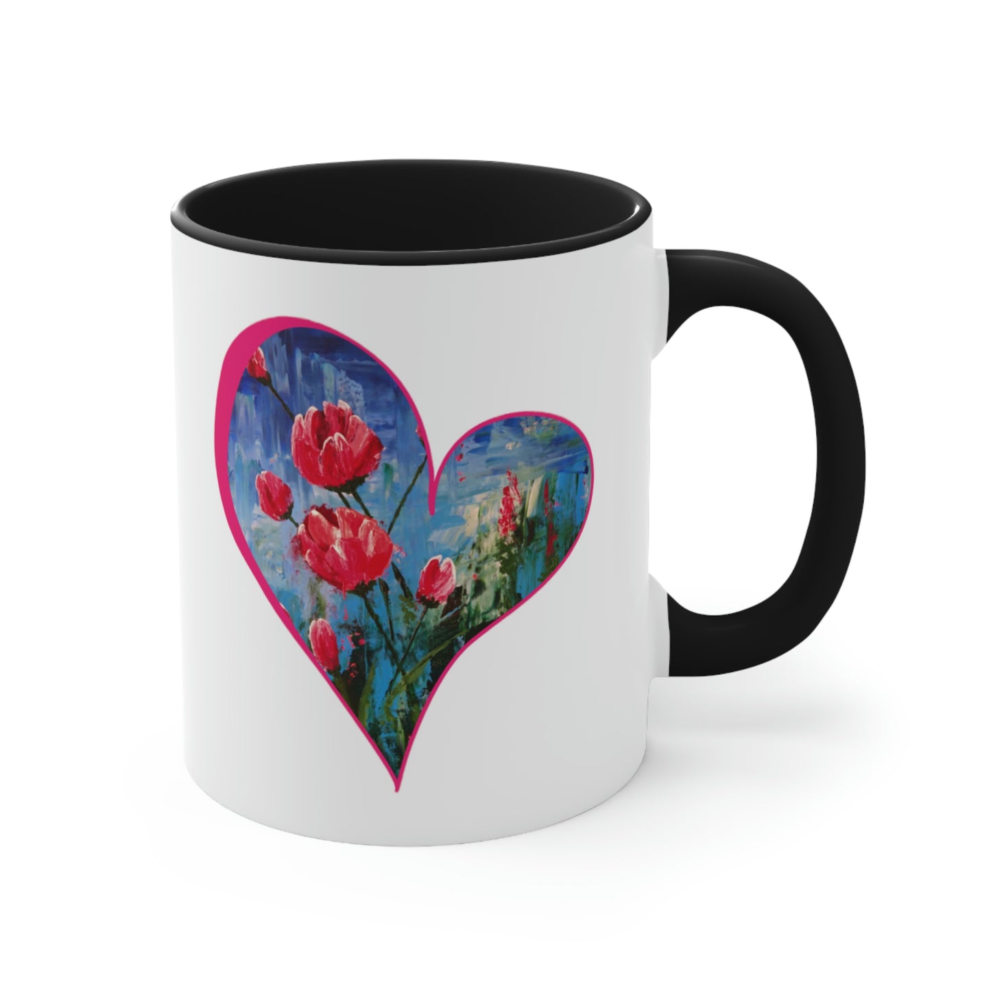 tulip heart mug with tulip art