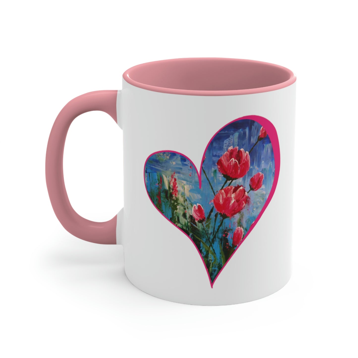 Tulip Heart Accent Coffee Mug, 11oz