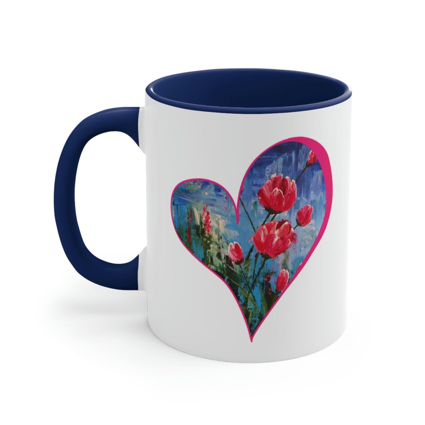 tulip heart mug with tulip art