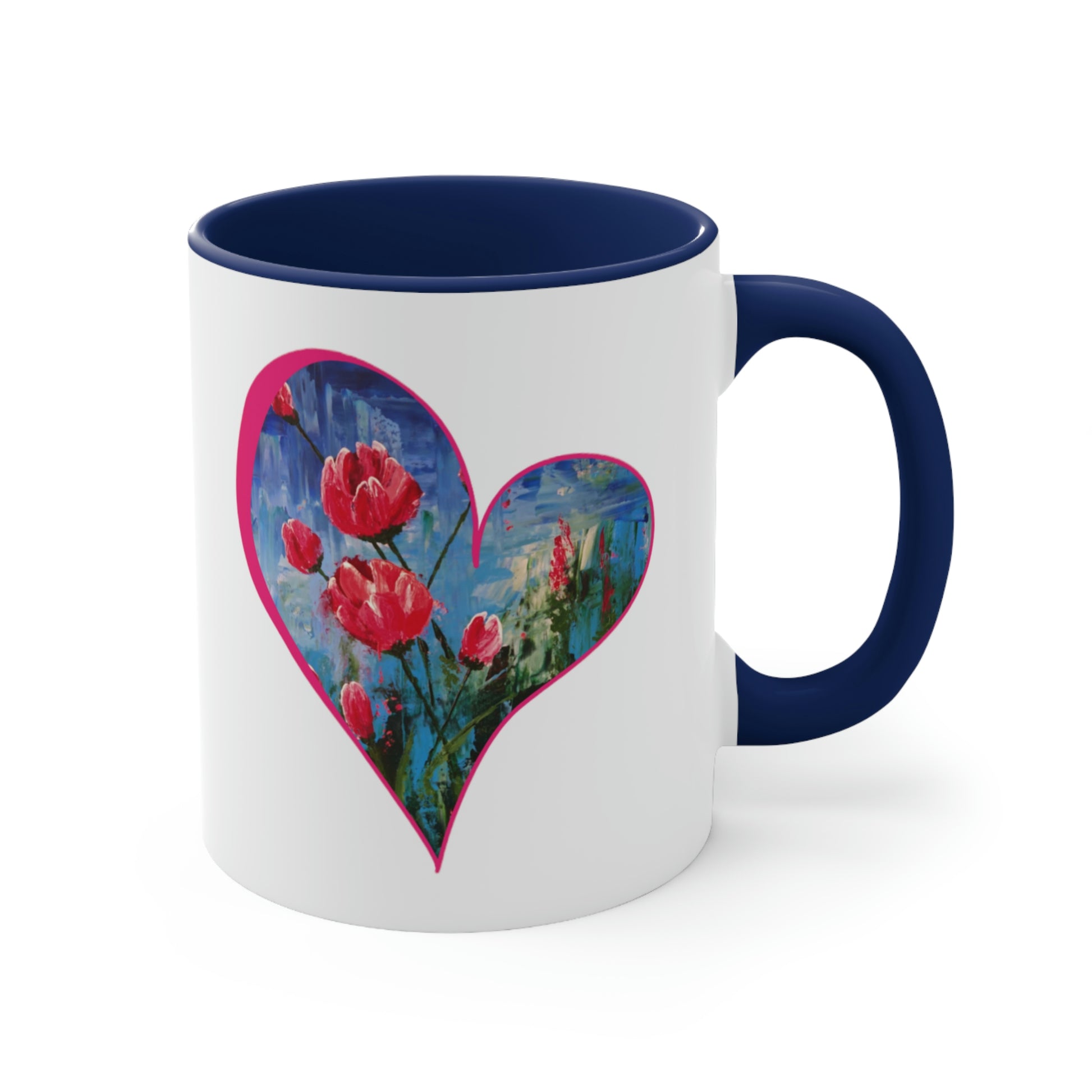 tulip heart mug with tulip art