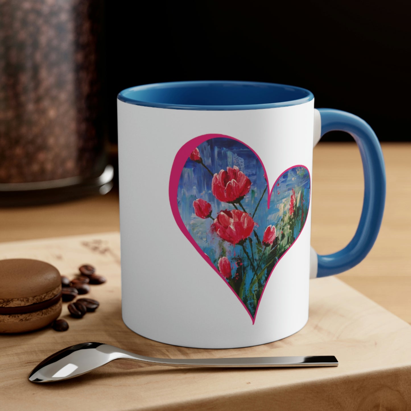 Tulip Heart Accent Coffee Mug, 11oz