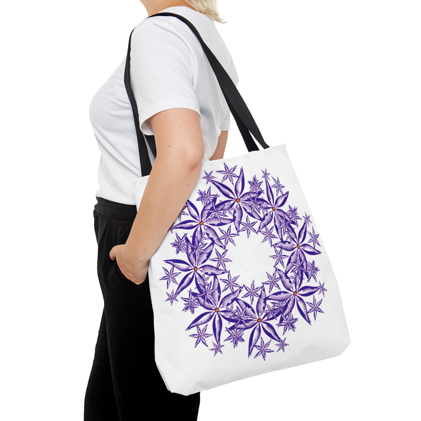Purple flower circle Tote Bag (AOP)