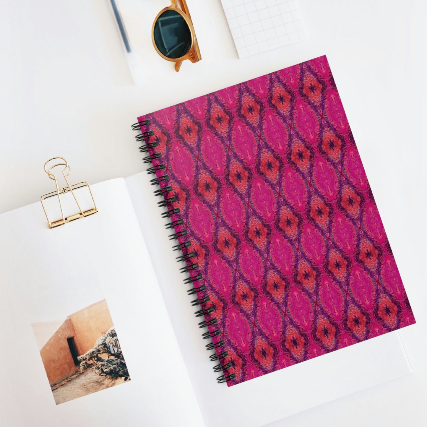 Magenta Daze, Hypnotic Pink Spiral Notebook - Ruled Line