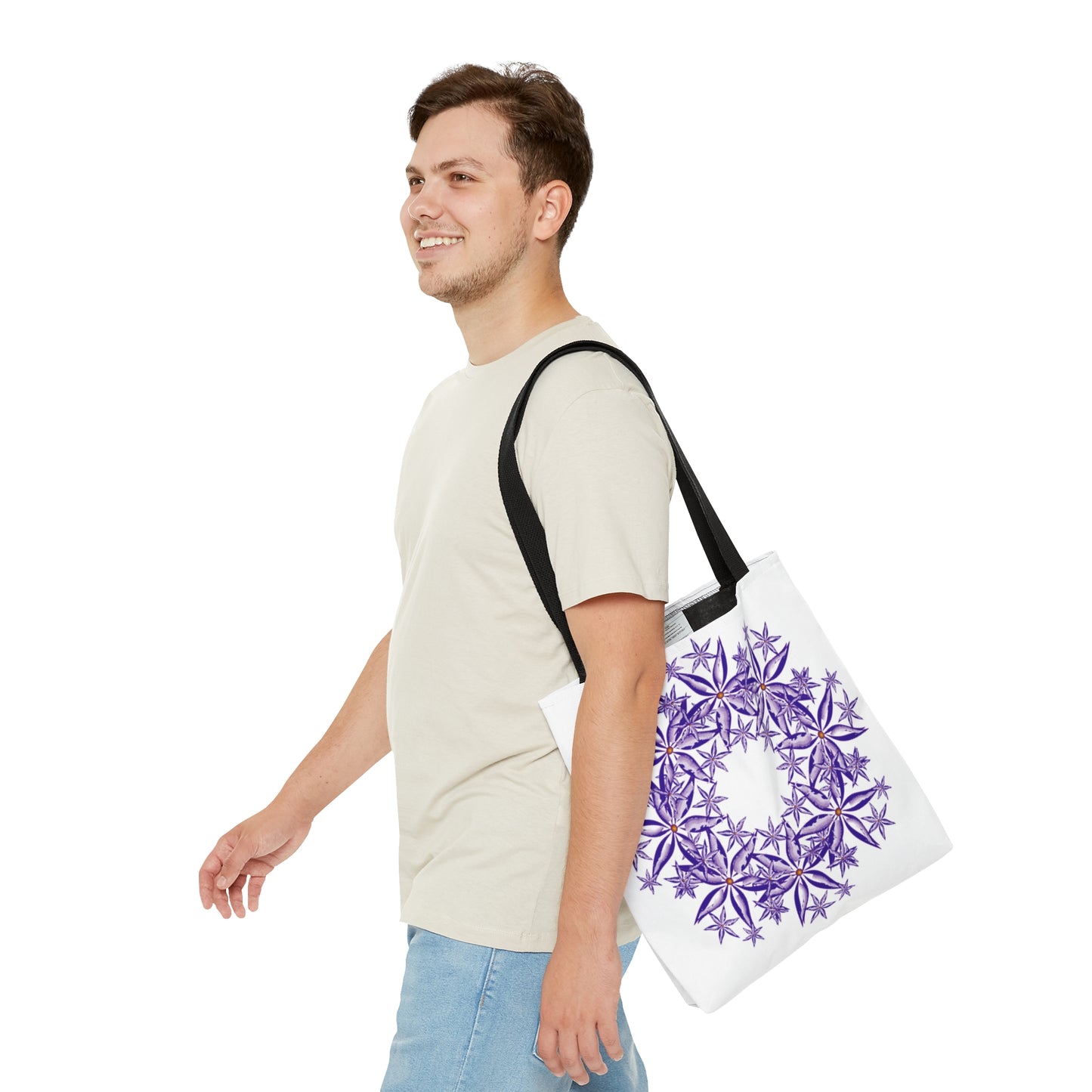 Purple flower circle Tote Bag (AOP)