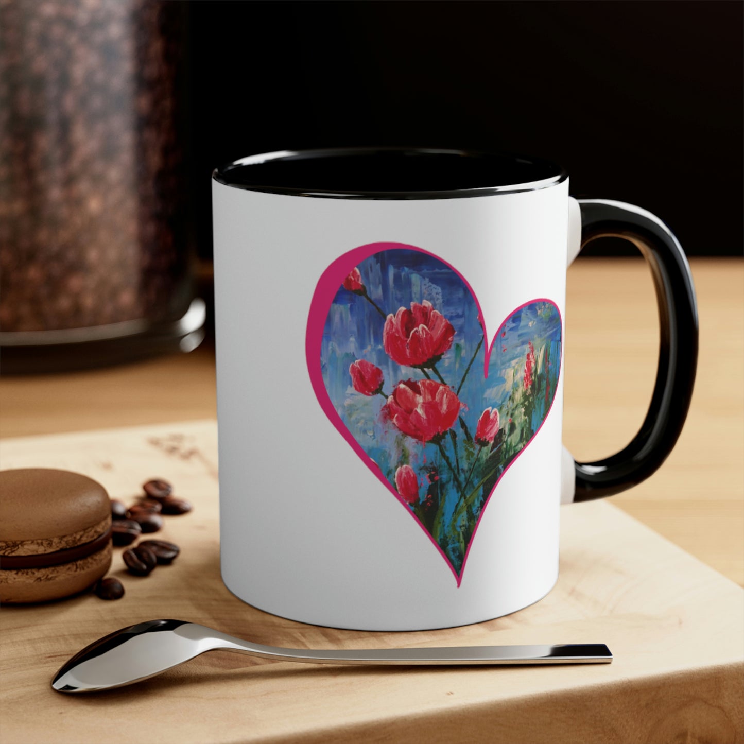Tulip Heart Accent Coffee Mug, 11oz
