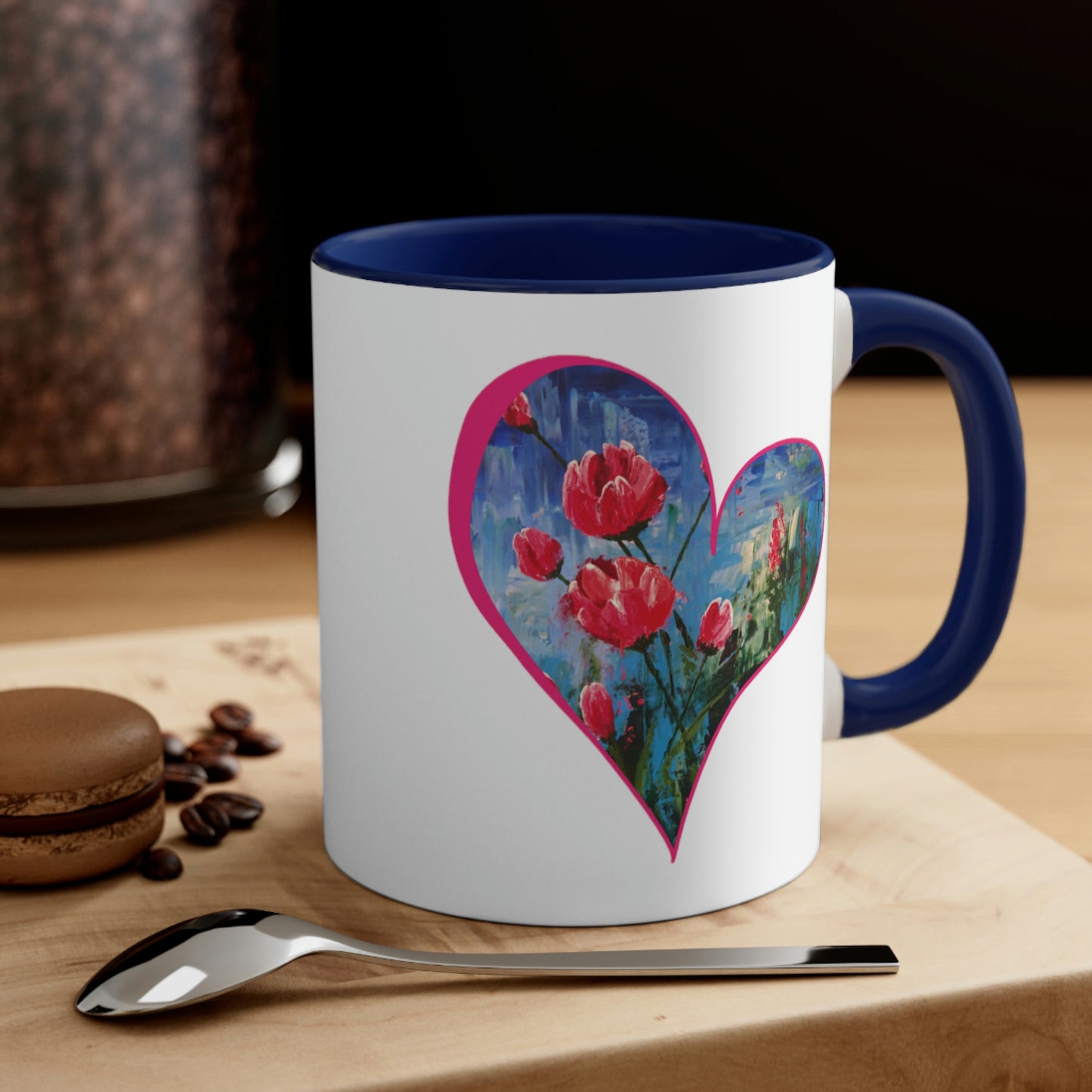 Tulip Heart Accent Coffee Mug, 11oz