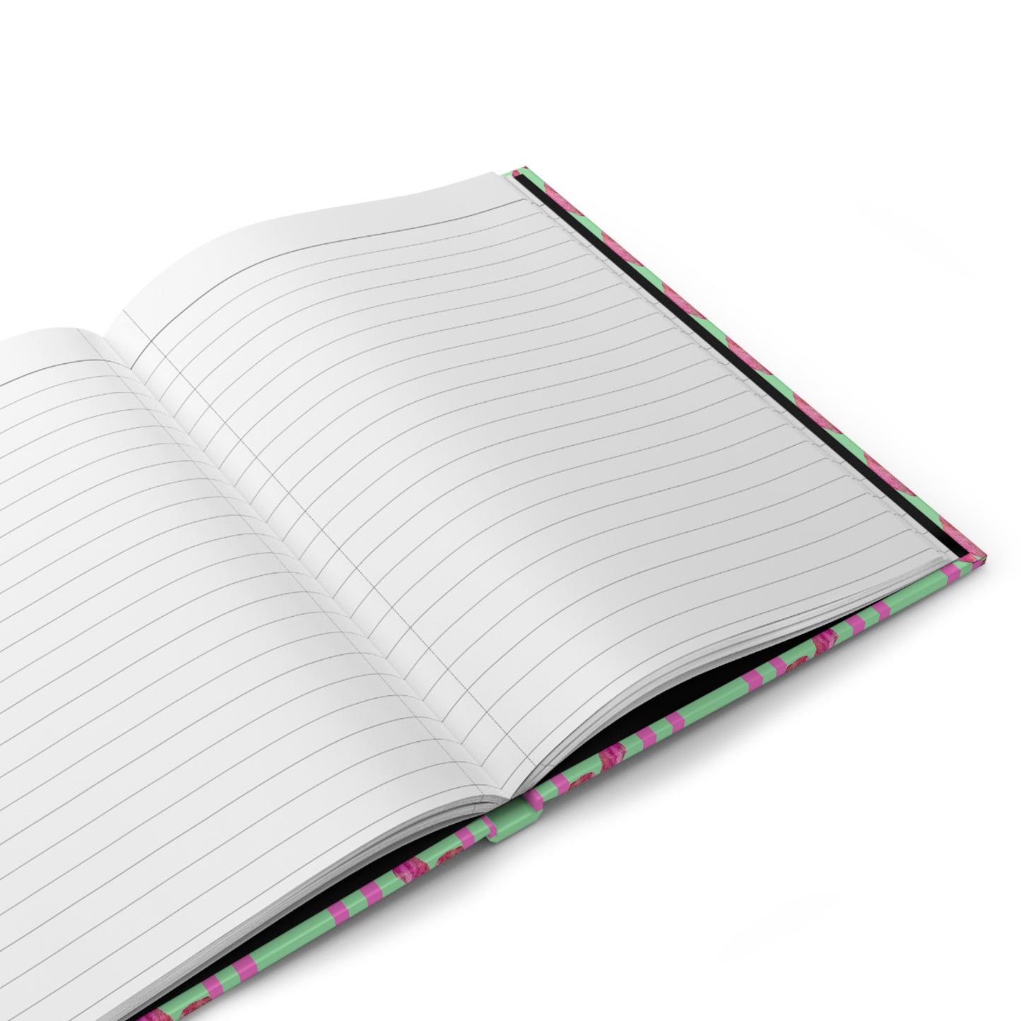 Striped Pink Flowers Hardcover Journal Matte