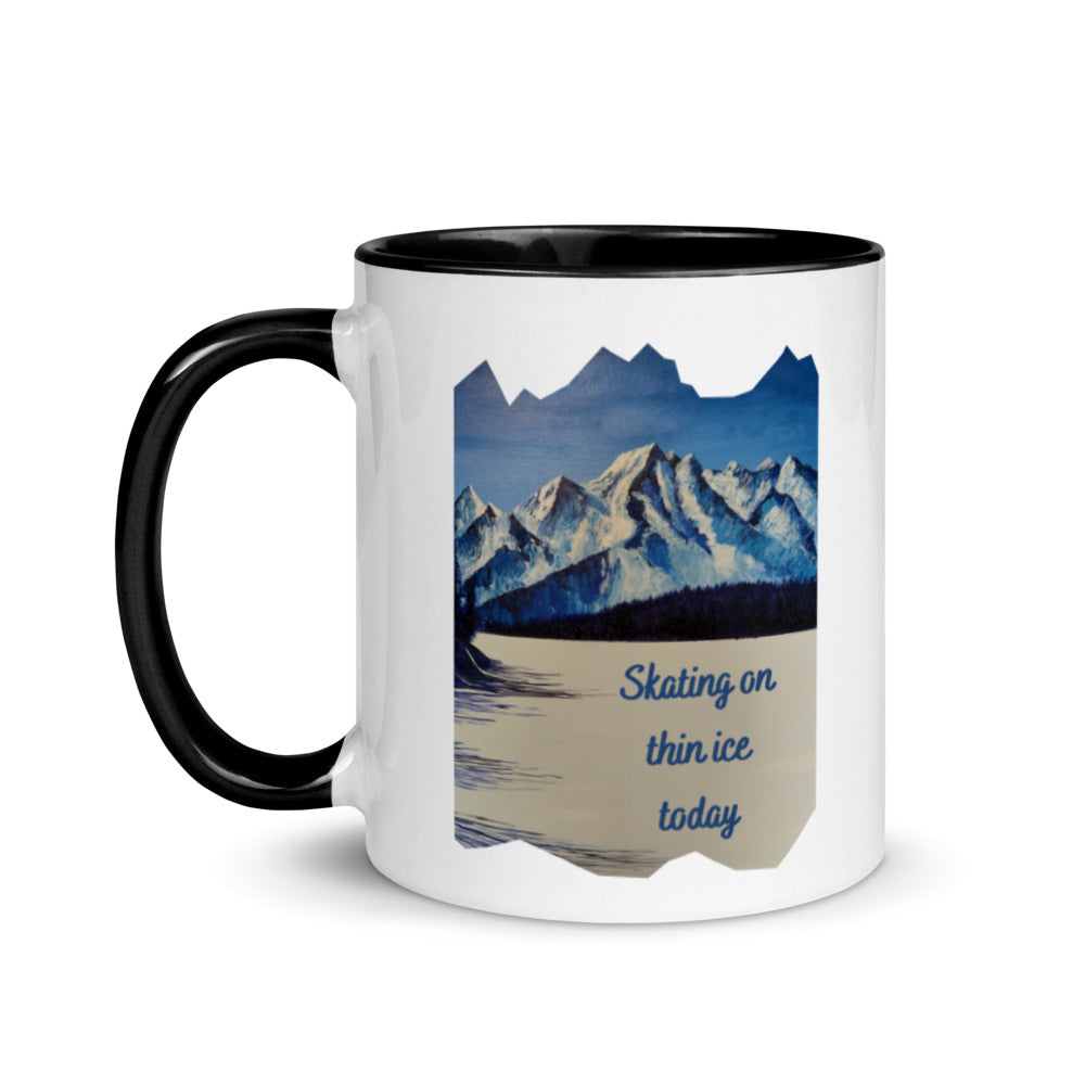 Skating on Thin Ice Mug with Color Inside