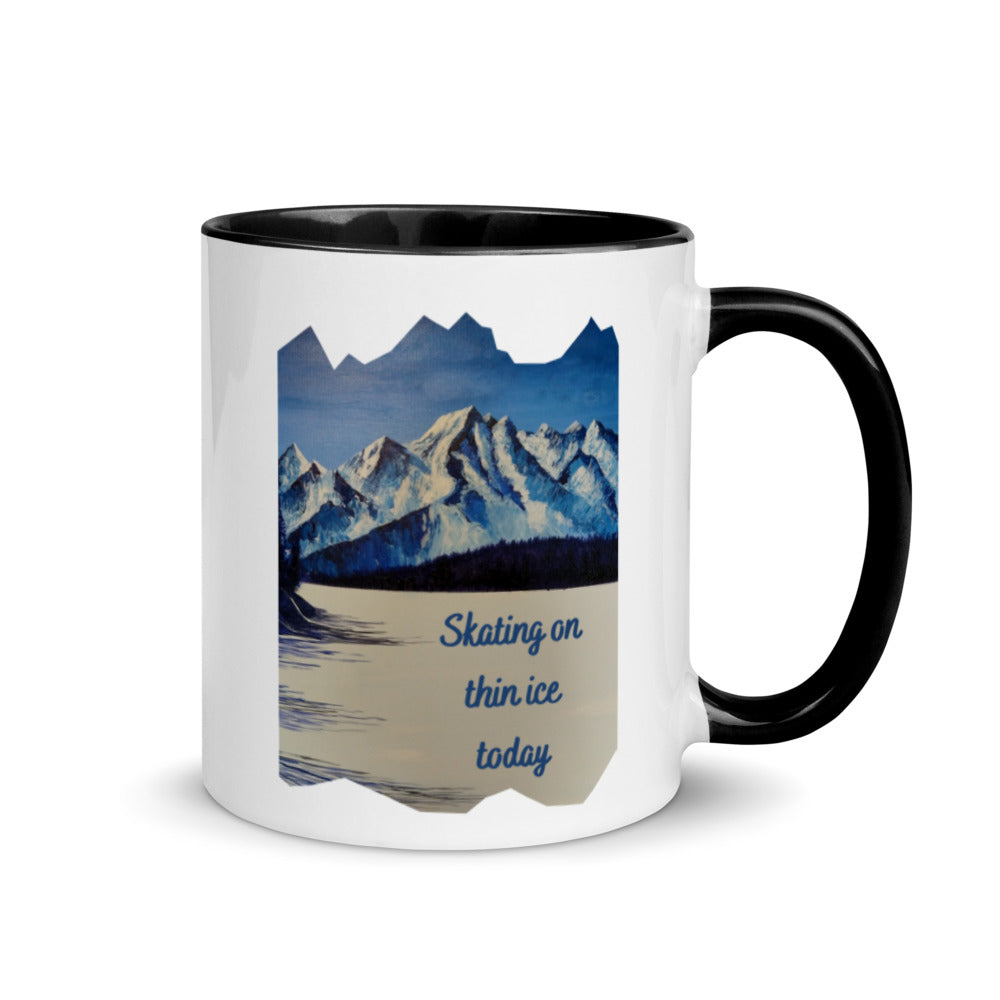 Skating on Thin Ice Mug with Color Inside
