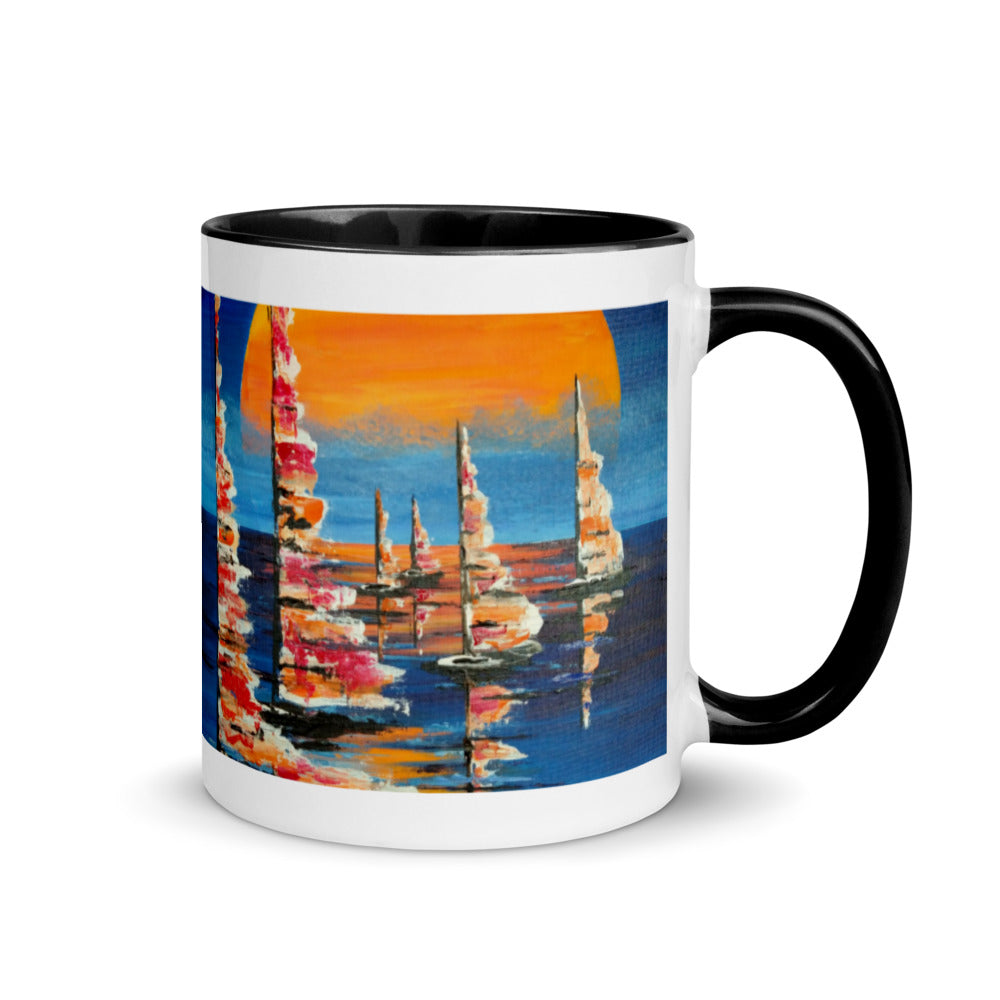 The Red Moon Mug with Color Inside