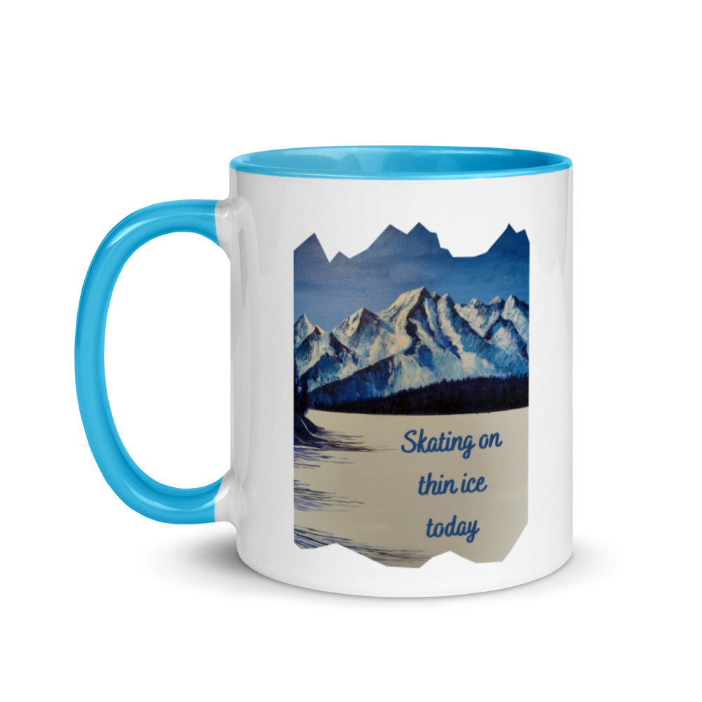 Skating on Thin Ice Mug with Color Inside