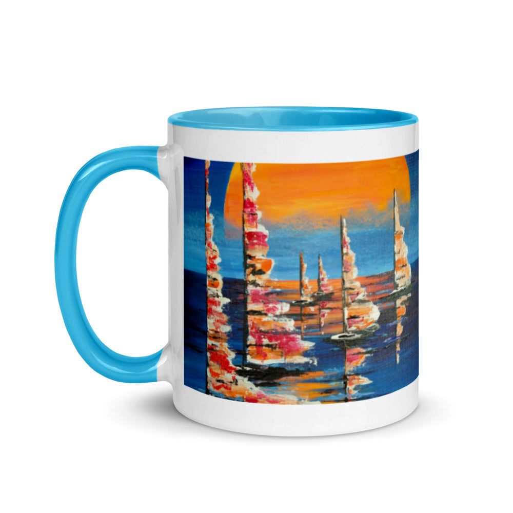 The Red Moon Mug with Color Inside