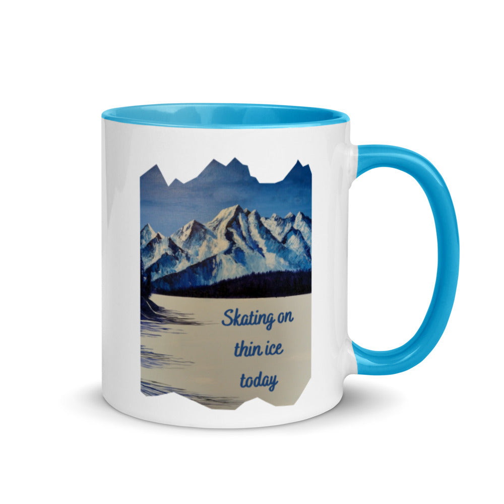 Skating on Thin Ice Mug with Color Inside