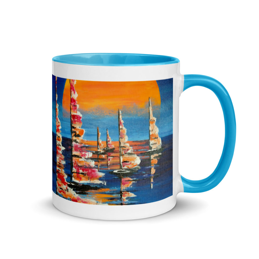 The Red Moon Mug with Color Inside