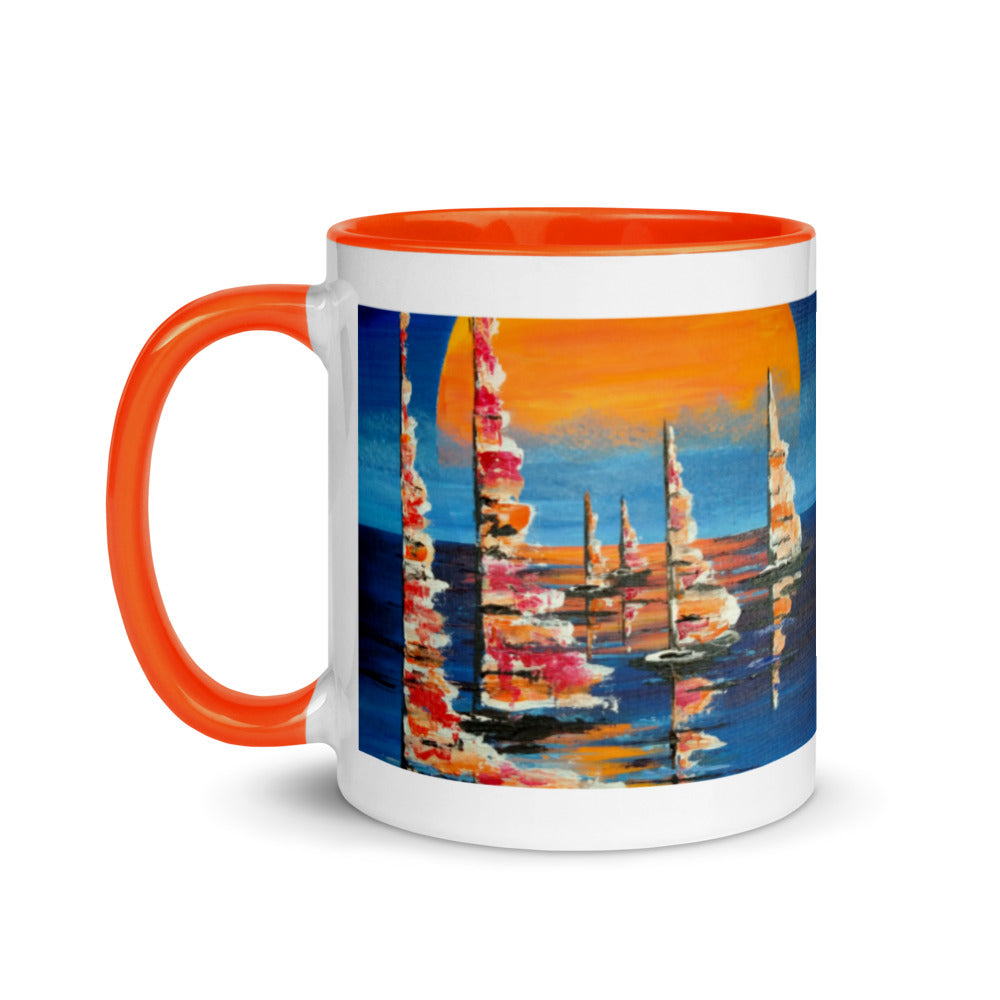 The Red Moon Mug with Color Inside