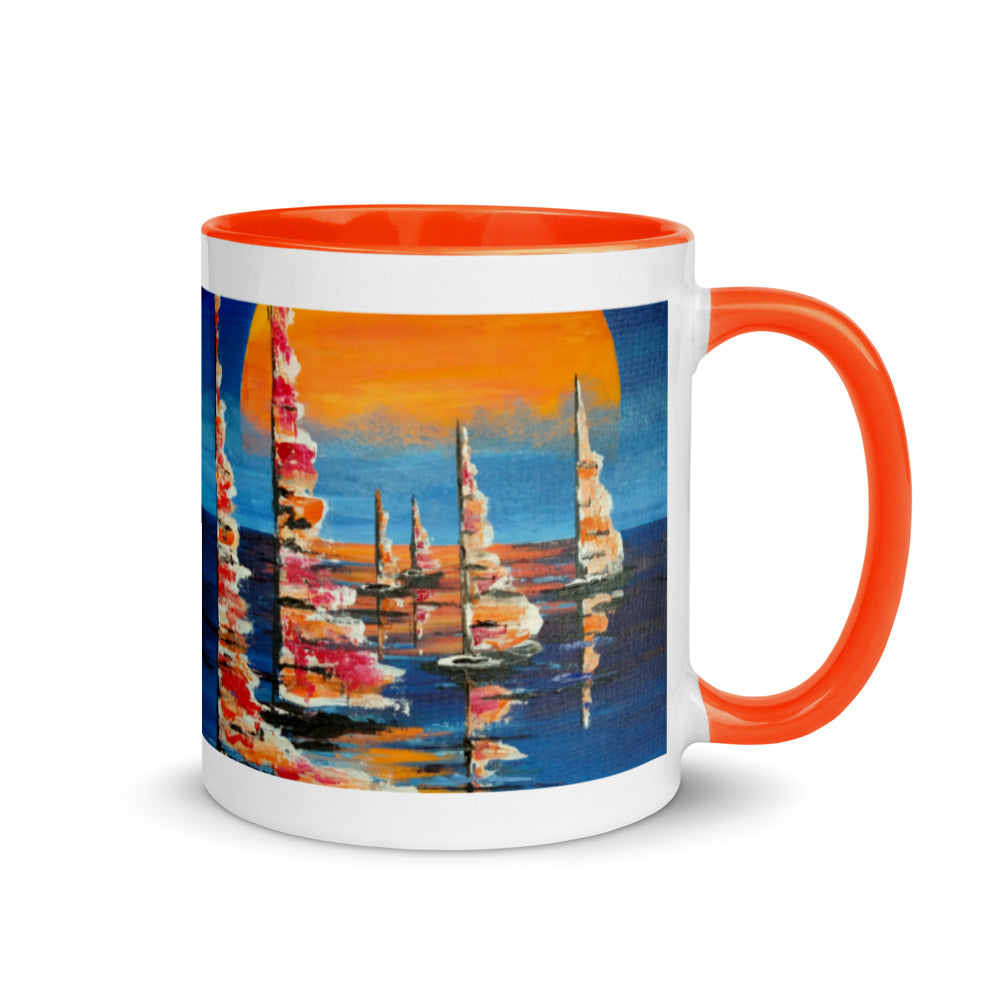 The Red Moon Mug with Color Inside