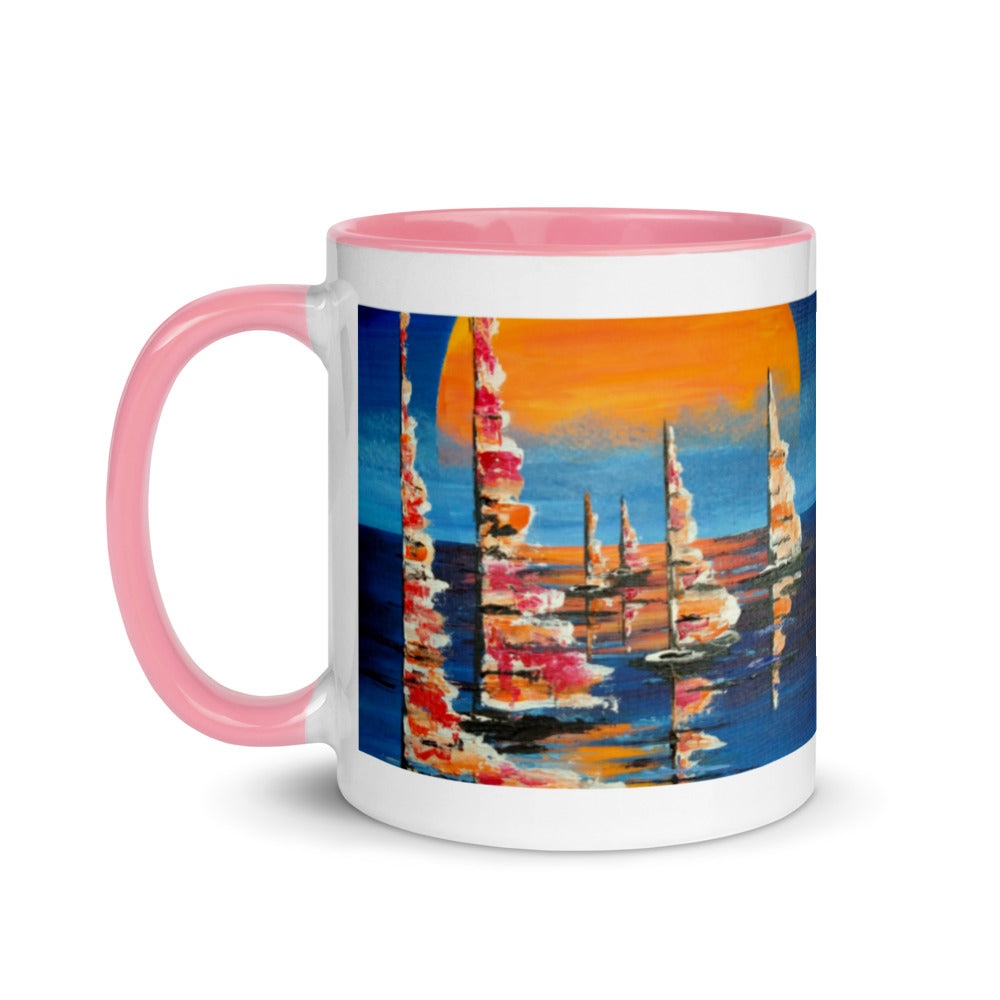 The Red Moon Mug with Color Inside