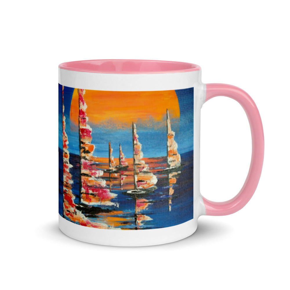 The Red Moon Mug with Color Inside
