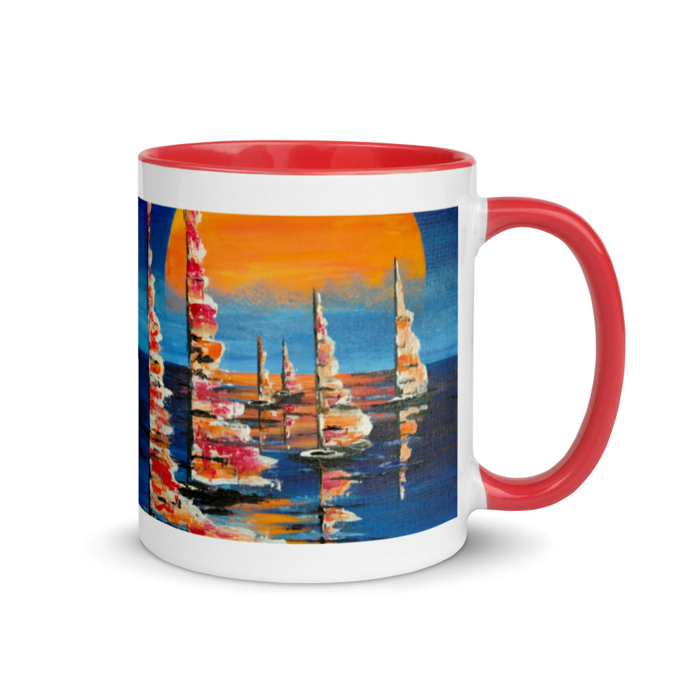 The Red Moon Mug with Color Inside