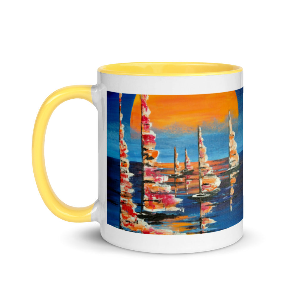 The Red Moon Mug with Color Inside