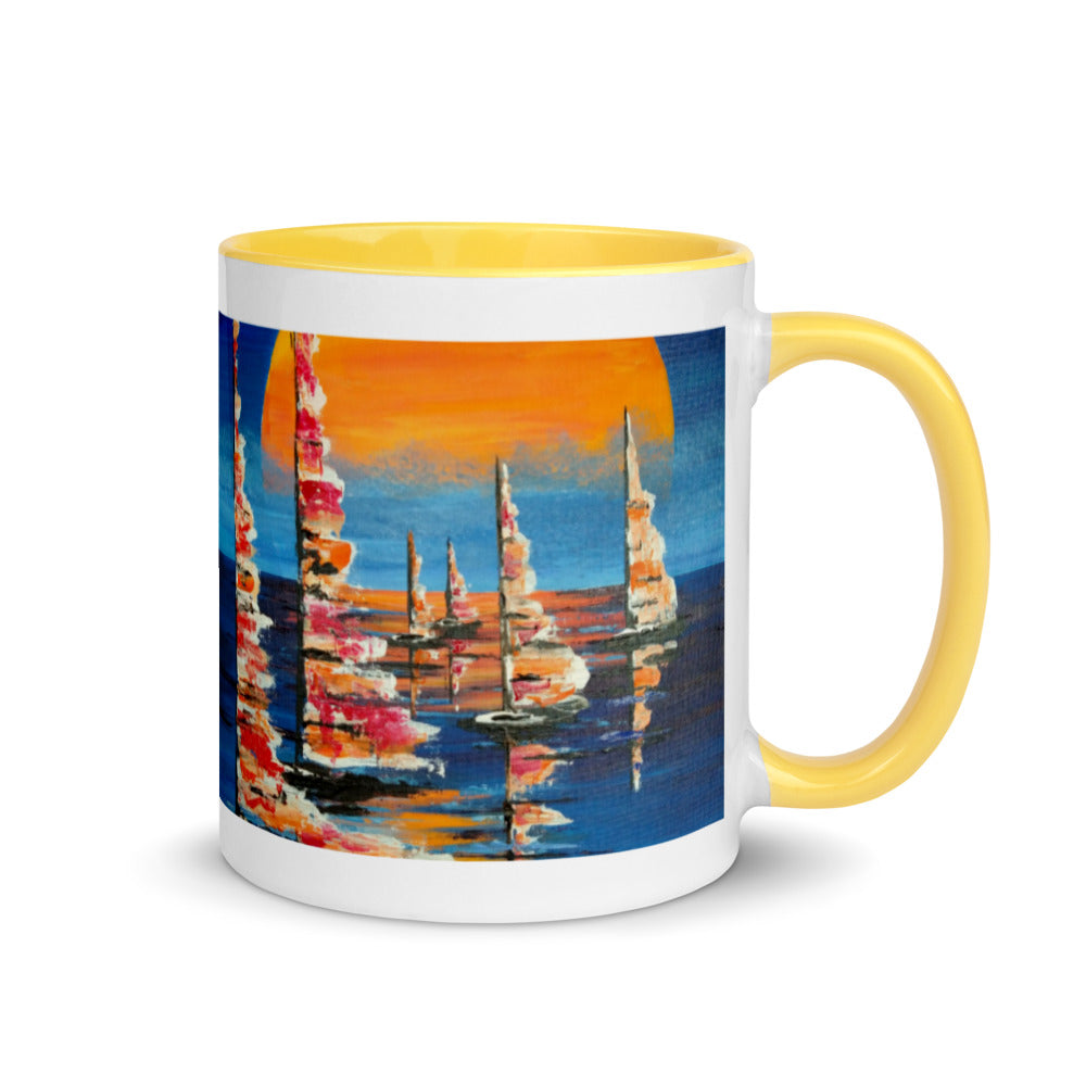 The Red Moon Mug with Color Inside