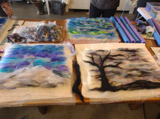 Beginning Wet Felting Class pics from 2/22