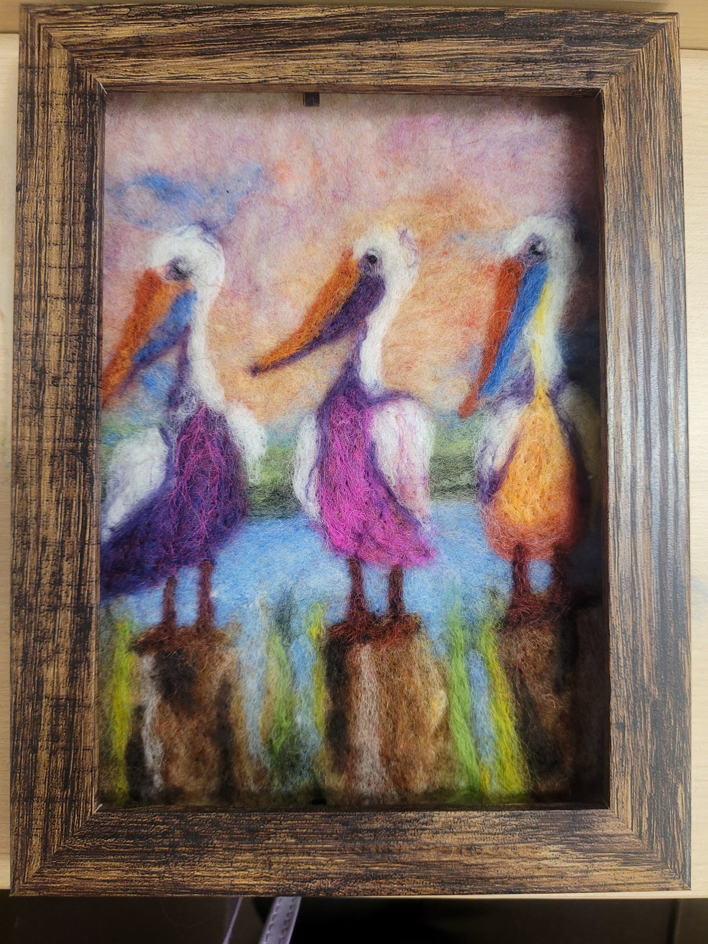 6x8 framed wool paintings