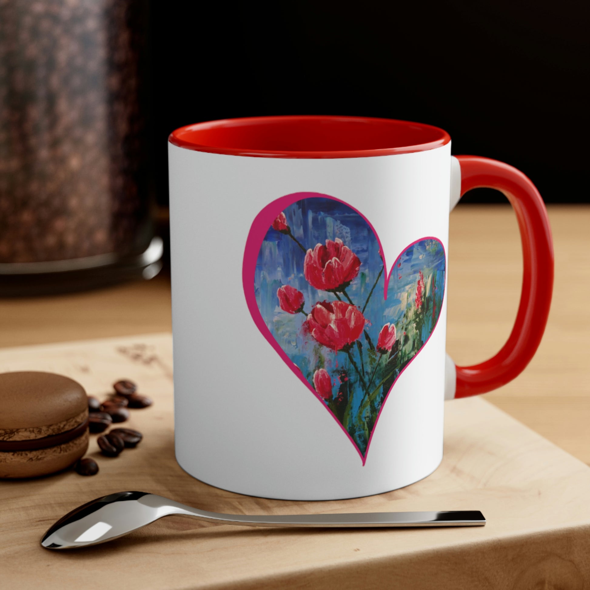 tulip heart mug with tulip art