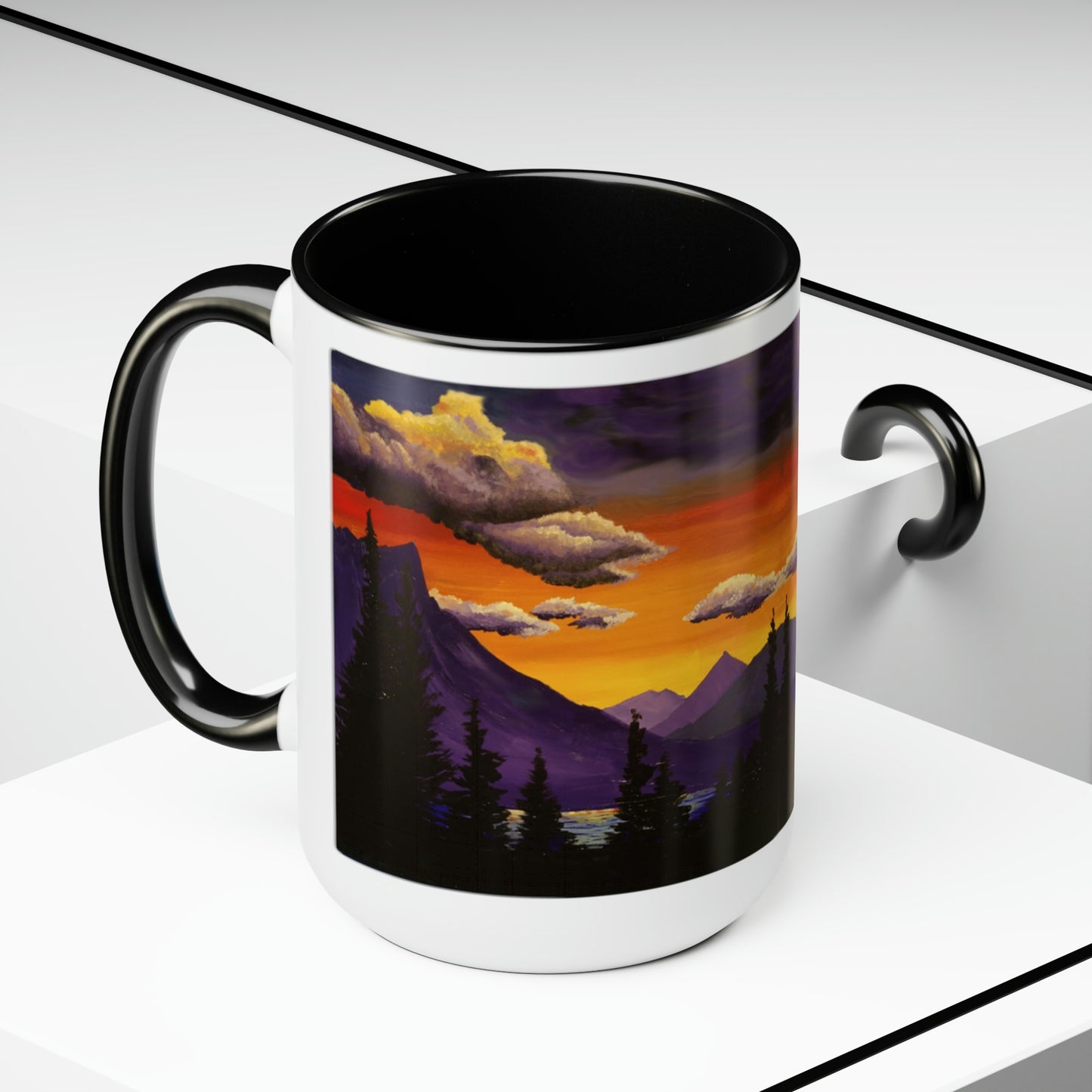 Purple Mountains Majesty Two-Tone Coffee Mugs, 15oz