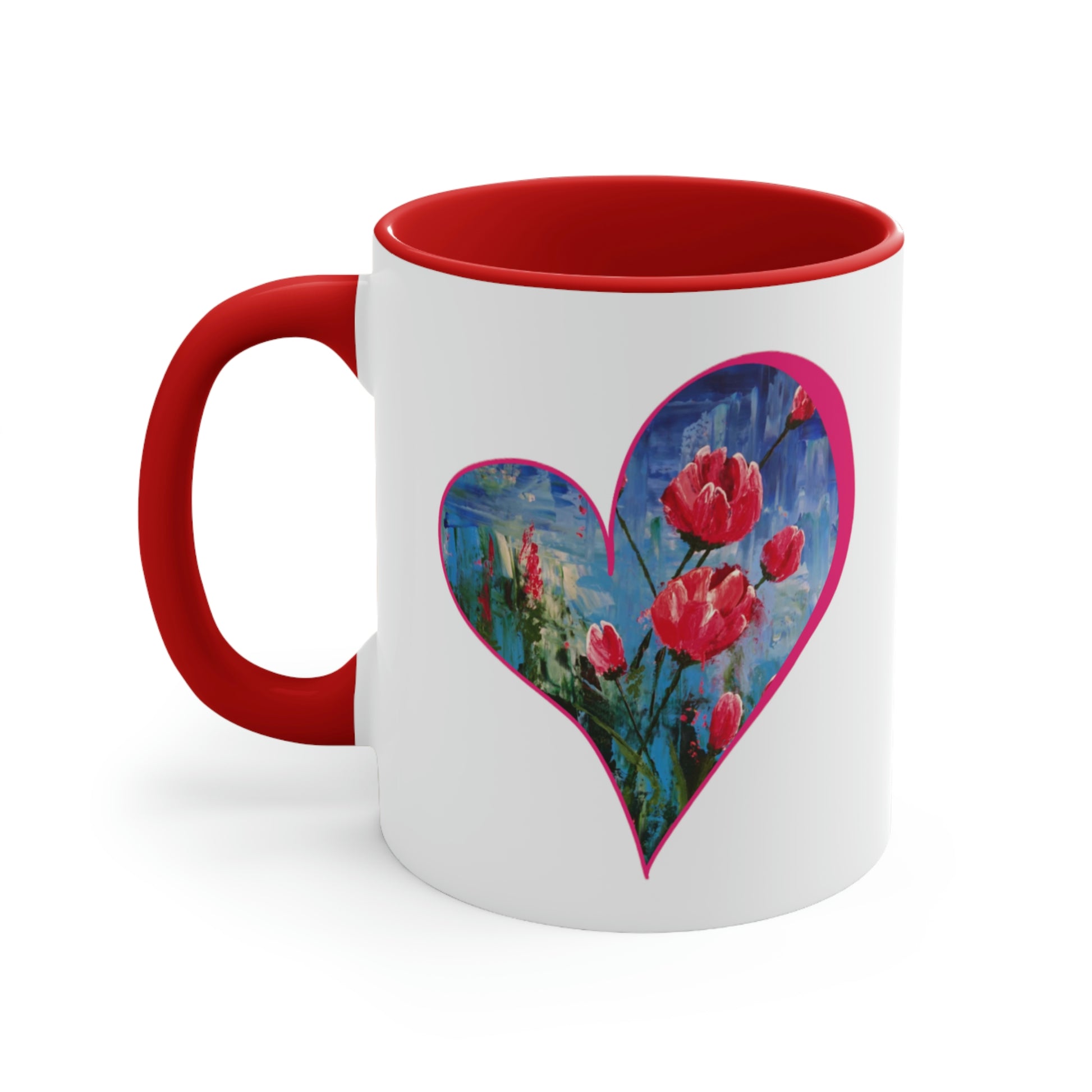 tulip heart mug with tulip art