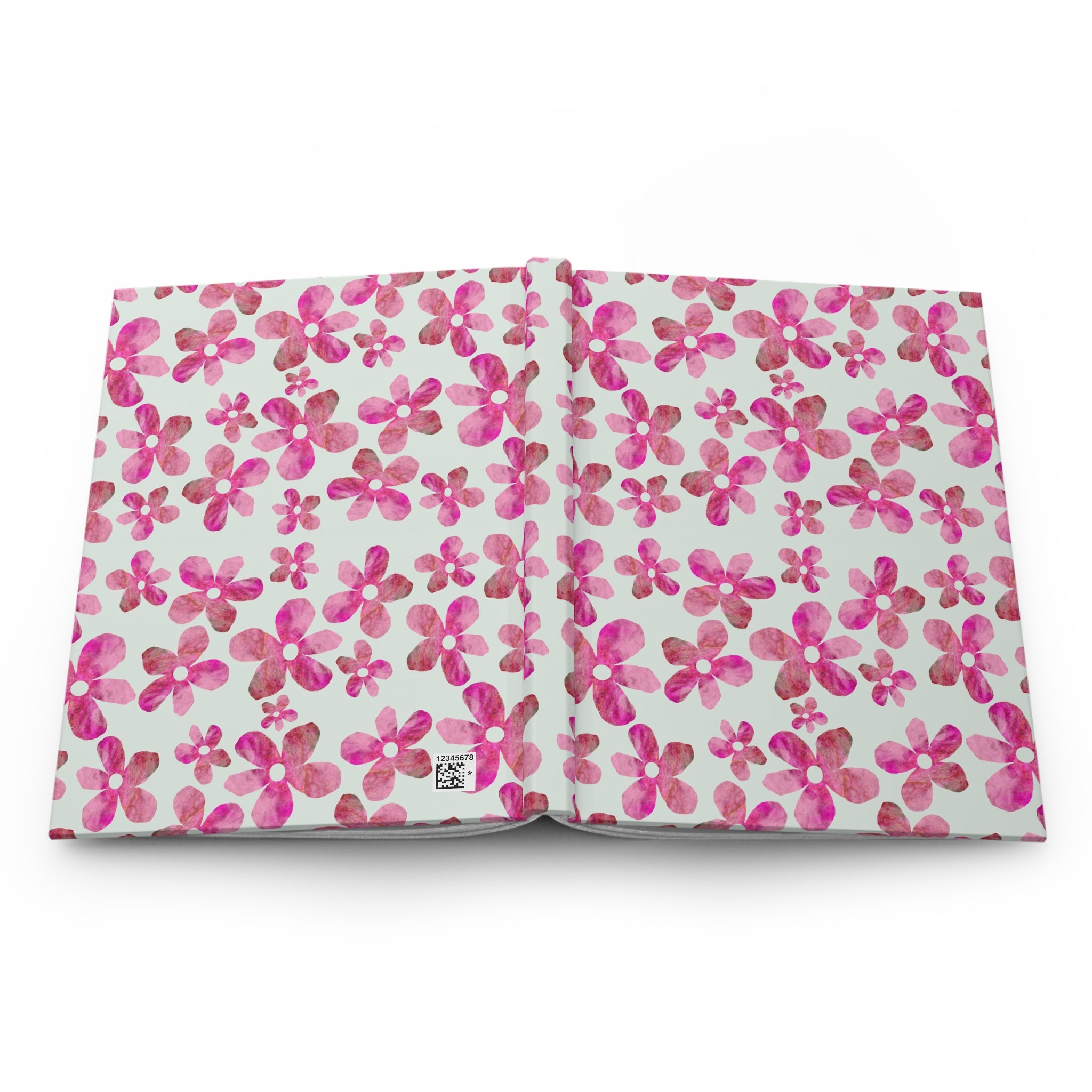 Bright Pink Floral Hardcover Journal - Ruled Line –
