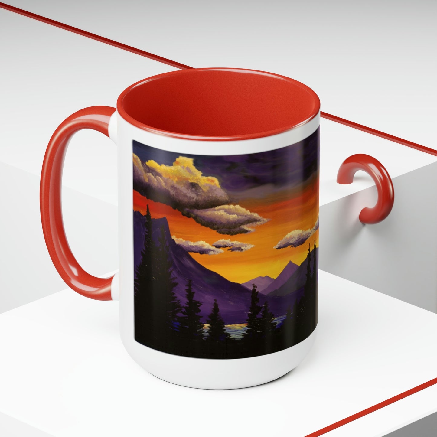 Purple Mountains Majesty Two-Tone Coffee Mugs, 15oz