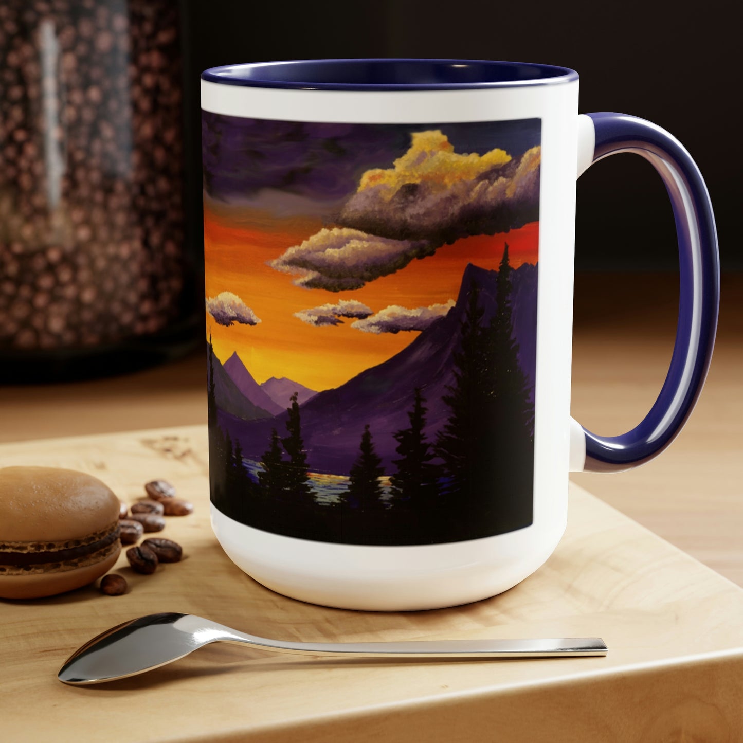 Purple Mountains Majesty Two-Tone Coffee Mugs, 15oz