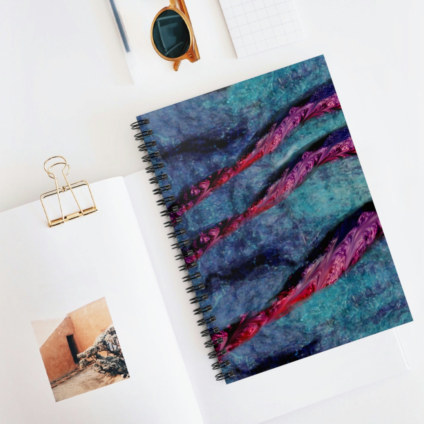 Purple Geode, Cosmic Stripes, Spiral Notebook - Ruled Line