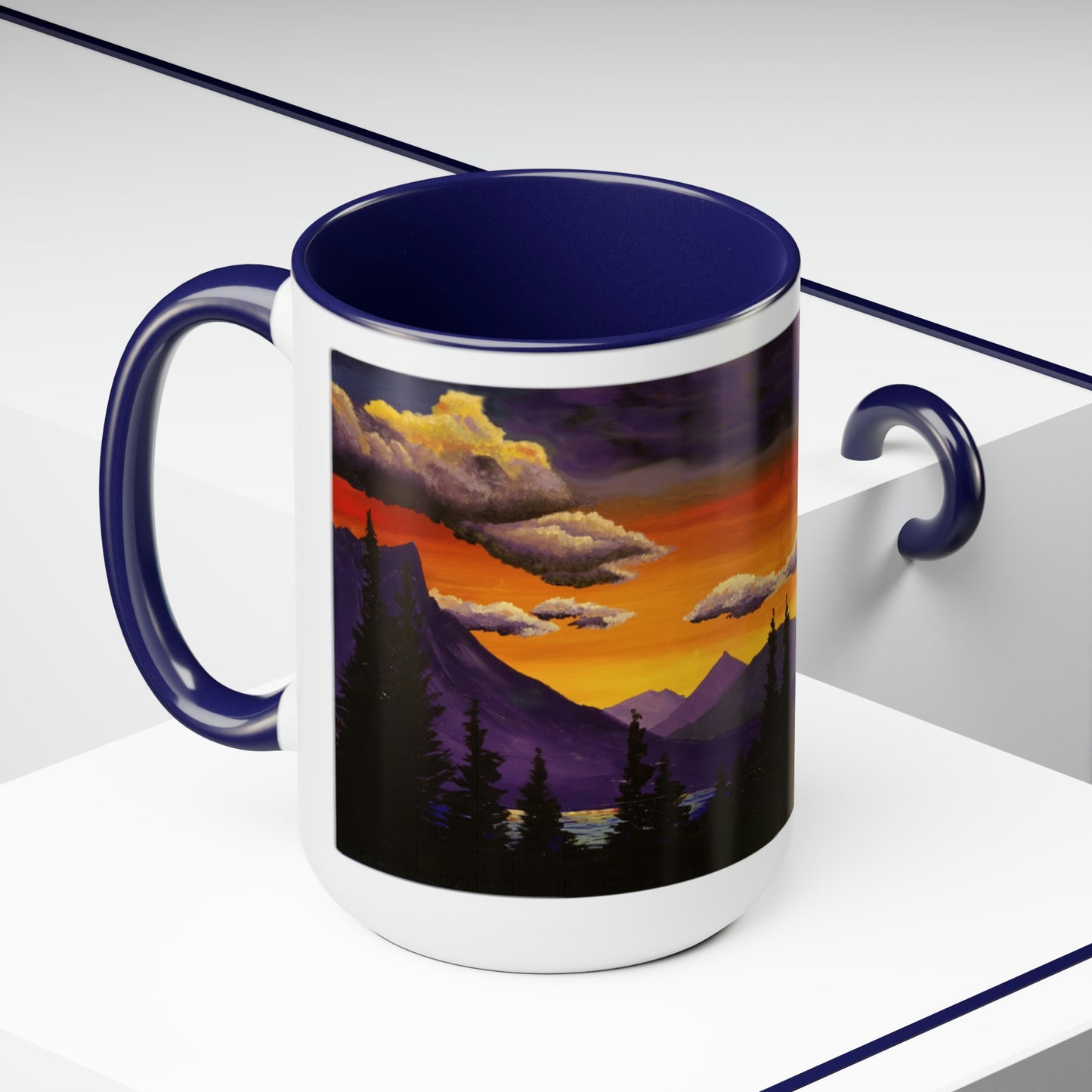 Purple Mountains Majesty Two-Tone Coffee Mugs, 15oz