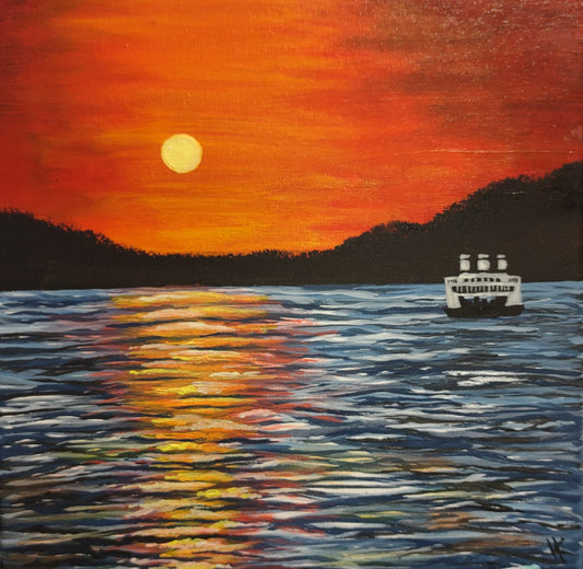 Sunset Ferry Crossing