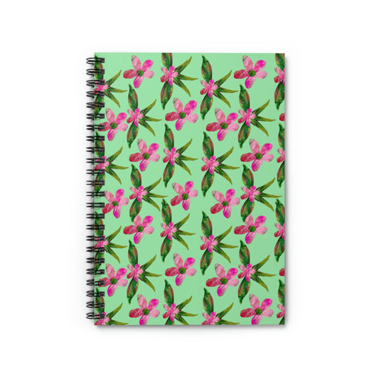 Summer Mint, Tropical Floral, Spiral Notebook - Ruled Line