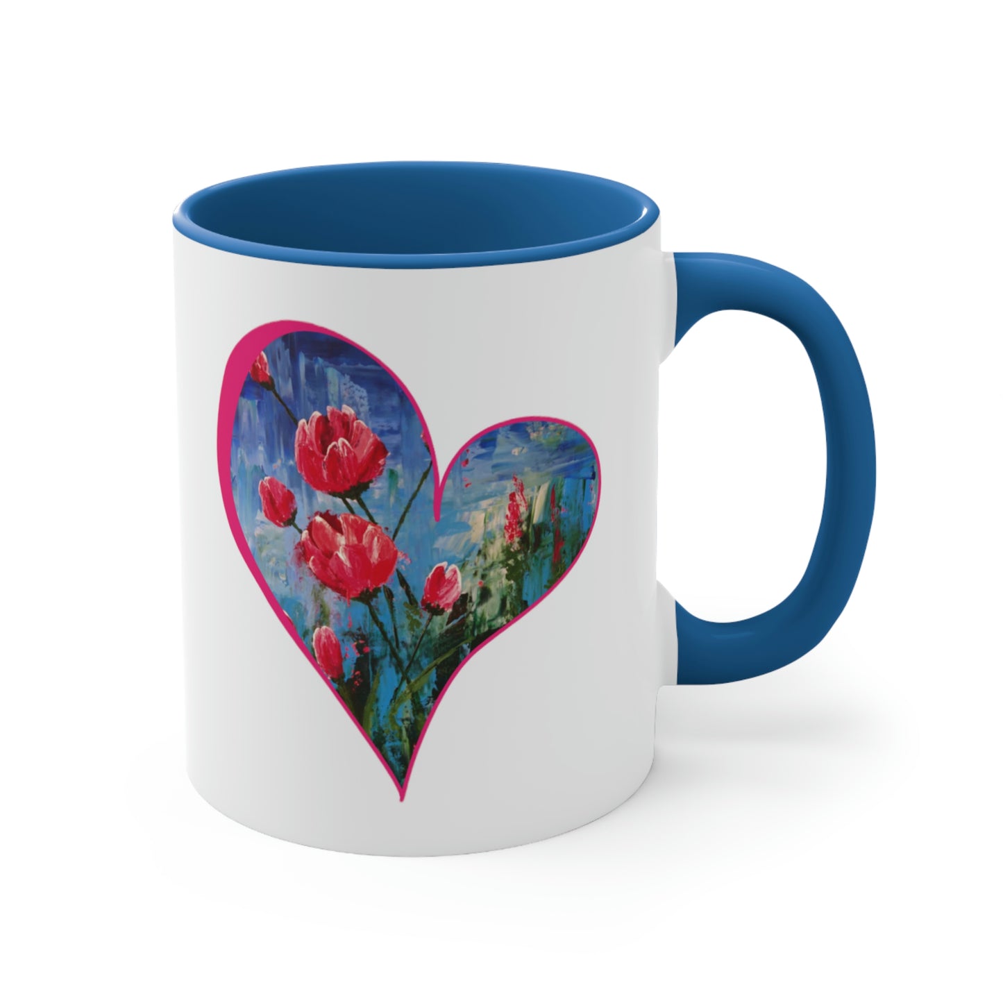 Tulip Heart Accent Coffee Mug, 11oz