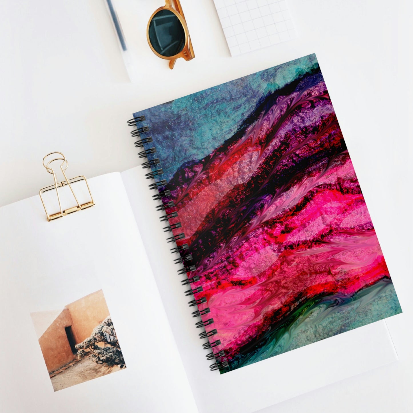 Purple Geode, Smudged, Spiral Notebook - Ruled Line