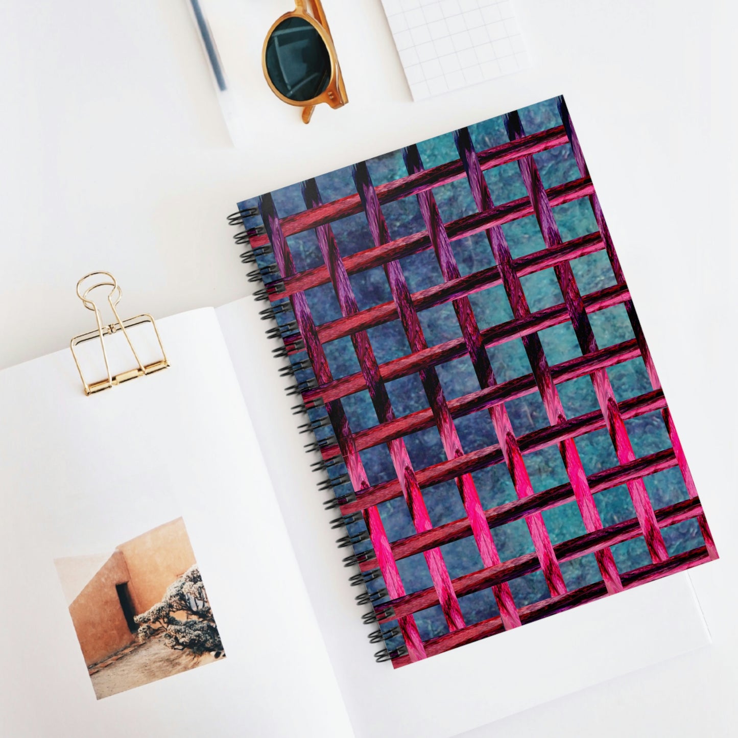 Purple Geode, Lattice Work, Spiral Notebook - Ruled Line