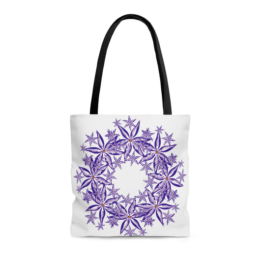 Purple flower circle Tote Bag (AOP)