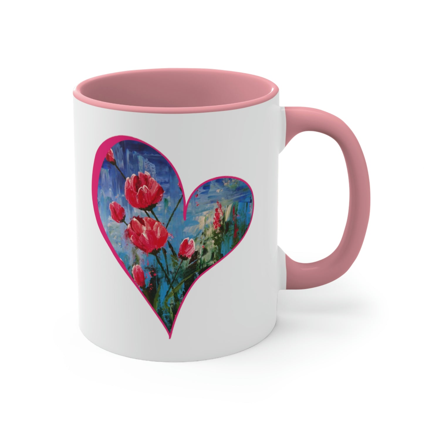 Tulip Heart Accent Coffee Mug, 11oz