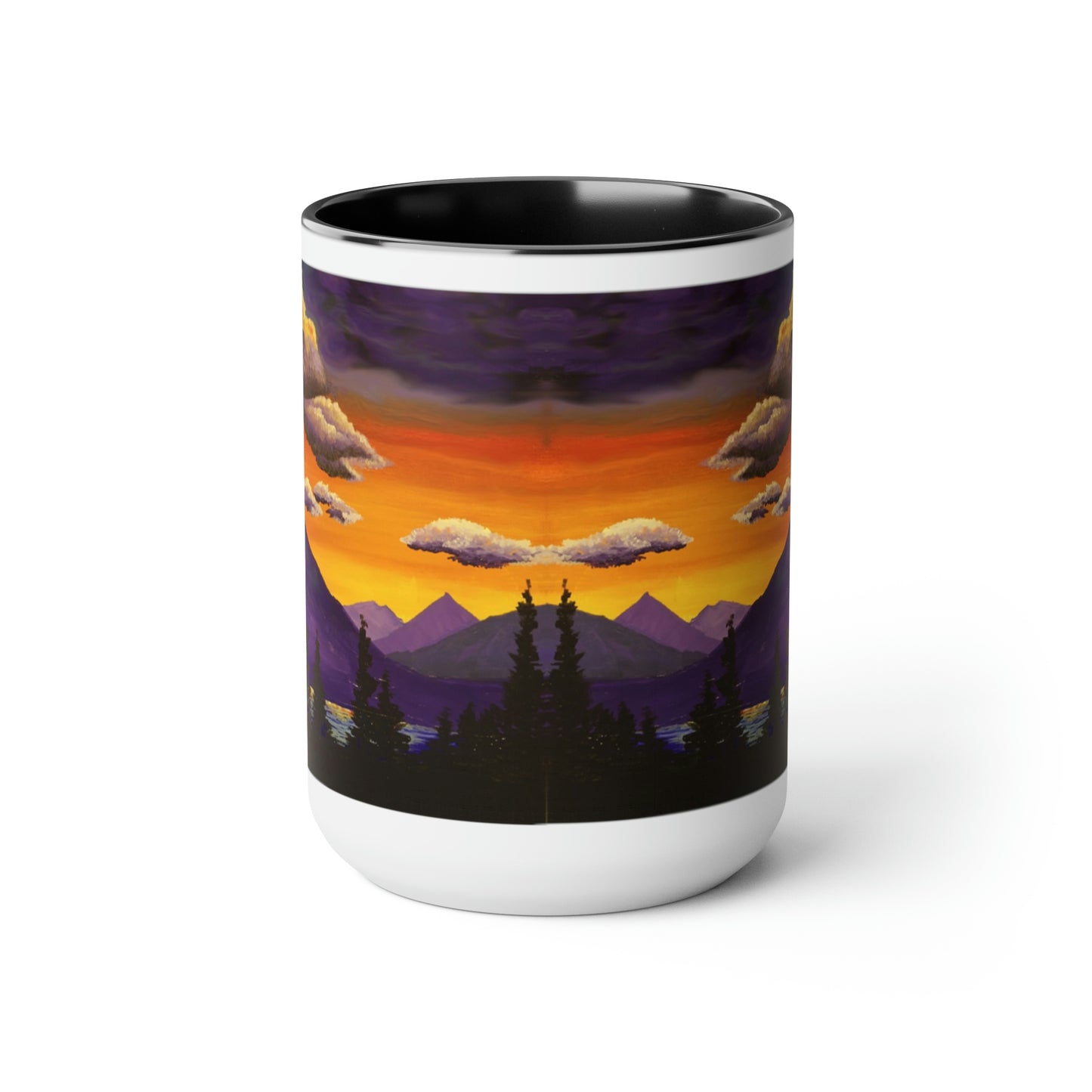 Purple Mountains Majesty Two-Tone Coffee Mugs, 15oz